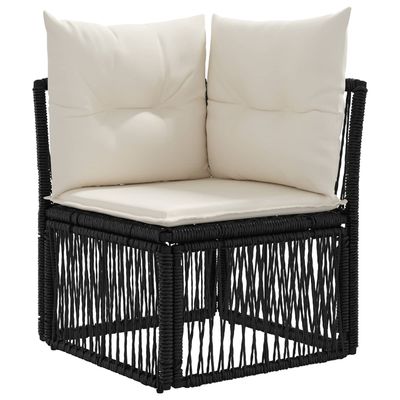 Set Divano da Giardino 10 pcs Nero polyrattan vidaXL