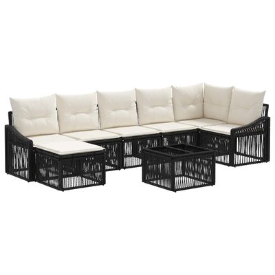Set Divano da Giardino 8 pcs Nero polyrattan vidaXL