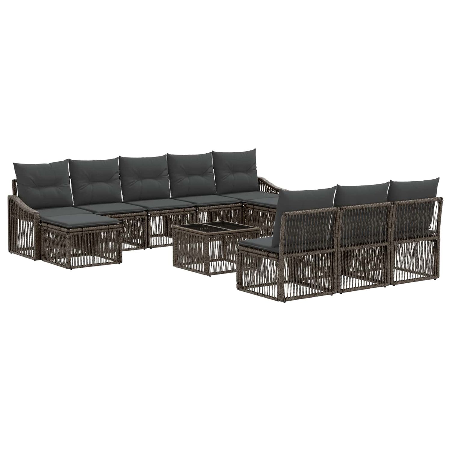 Set Divano da Giardino 11 pcs Grigio polyrattan vidaXL