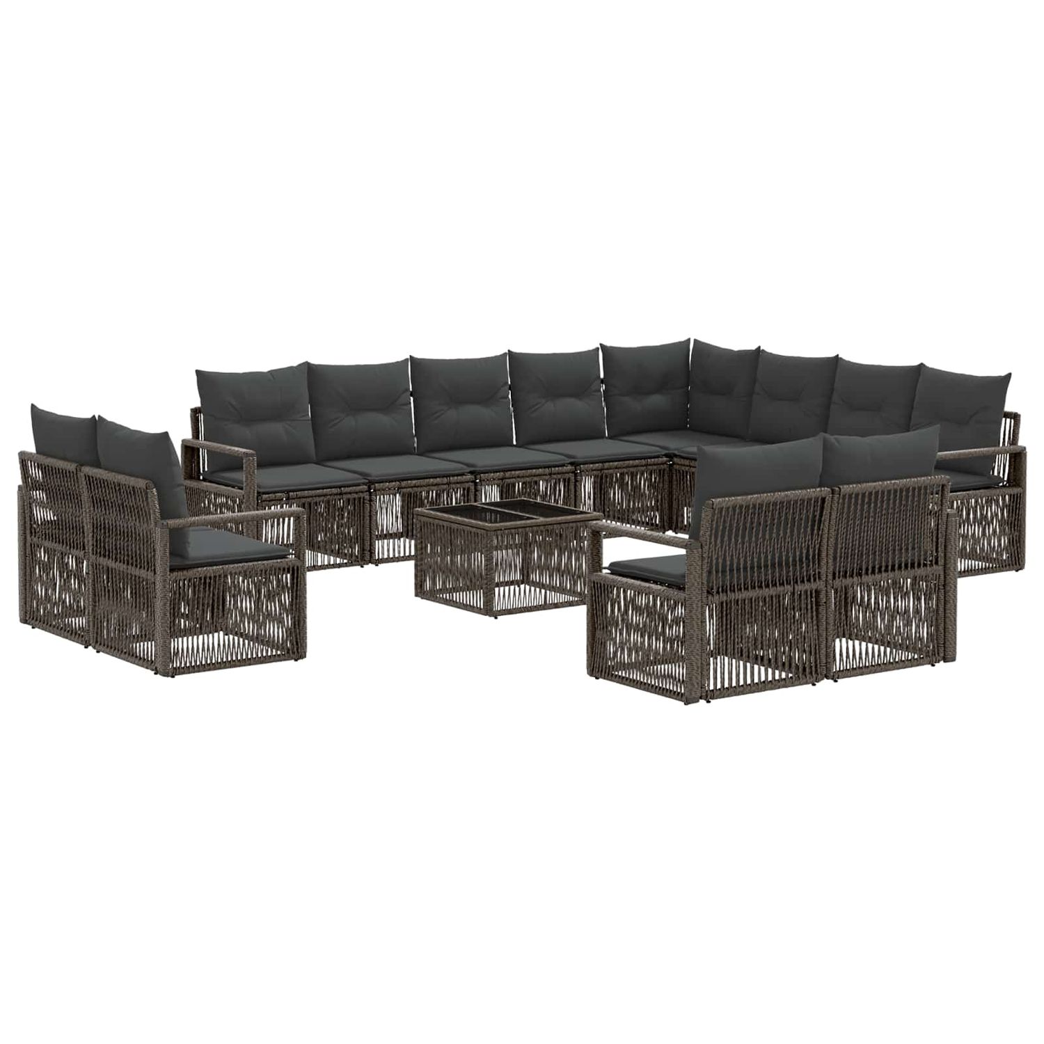 Set Divano da Giardino 13 pcs Grigio polyrattan vidaXL