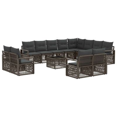 Set Divano da Giardino 13 pcs Grigio polyrattan vidaXL