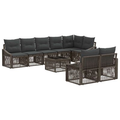 Set Divano da Giardino 9 pcs Grigio polyrattan vidaXL