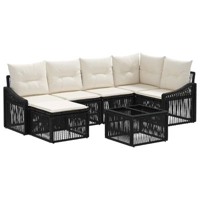 Set Divano da Giardino 7 pcs Nero polyrattan vidaXL