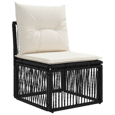 Set Divano da Giardino 14 pcs Nero polyrattan vidaXL