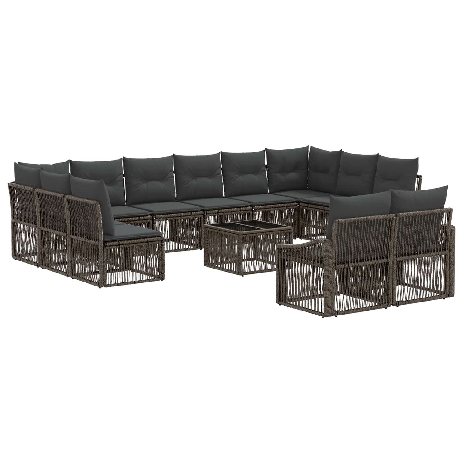 Set Divano da Giardino 13 pcs Grigio polyrattan vidaXL