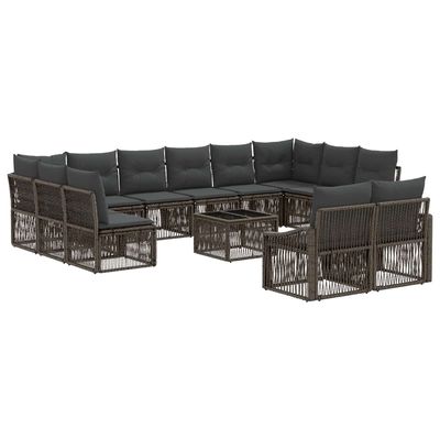 Set Divano da Giardino 13 pcs Grigio polyrattan vidaXL