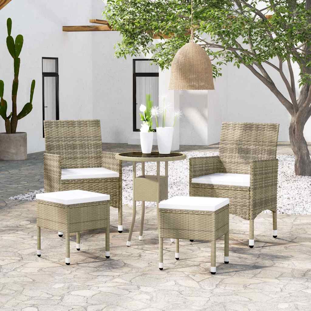 Set Divani da Giardino 5 pz in Polyrattan Beige vidaXL