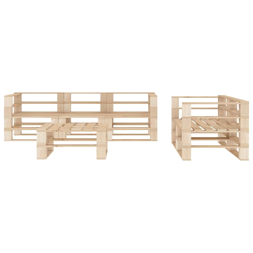 Set Divani da Giardino Pallet 6 pz in Legno vidaXL