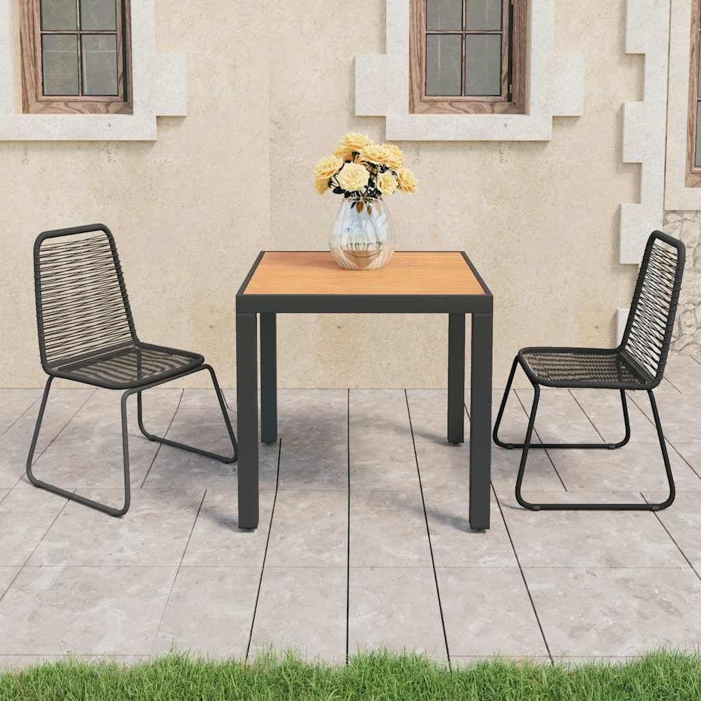 Set da Pranzo da Giardino 3 pz in Rattan PVC Nero e Marrone vidaXL