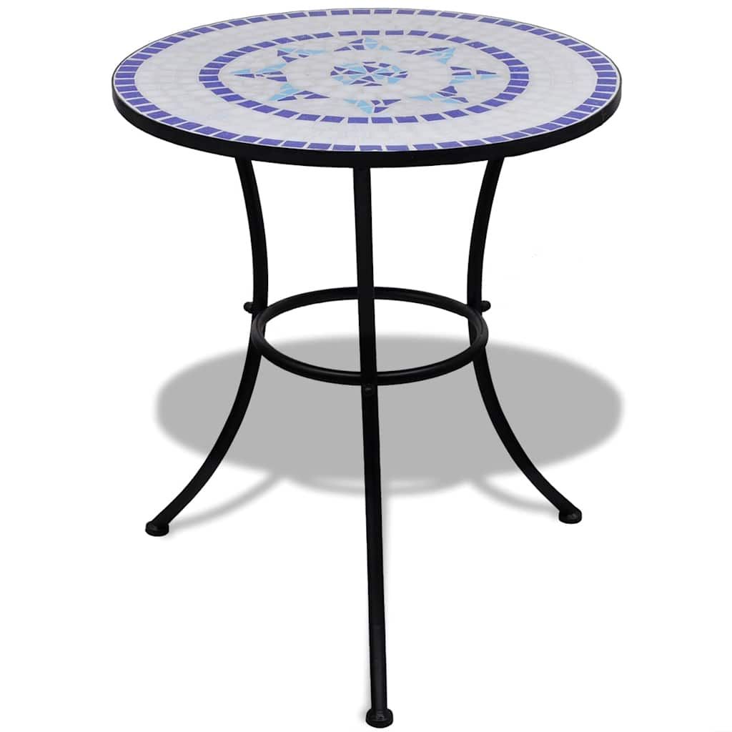 Set da Bistrot 3 pz in Piastrelle di Ceramica Blu e Bianco vidaXL