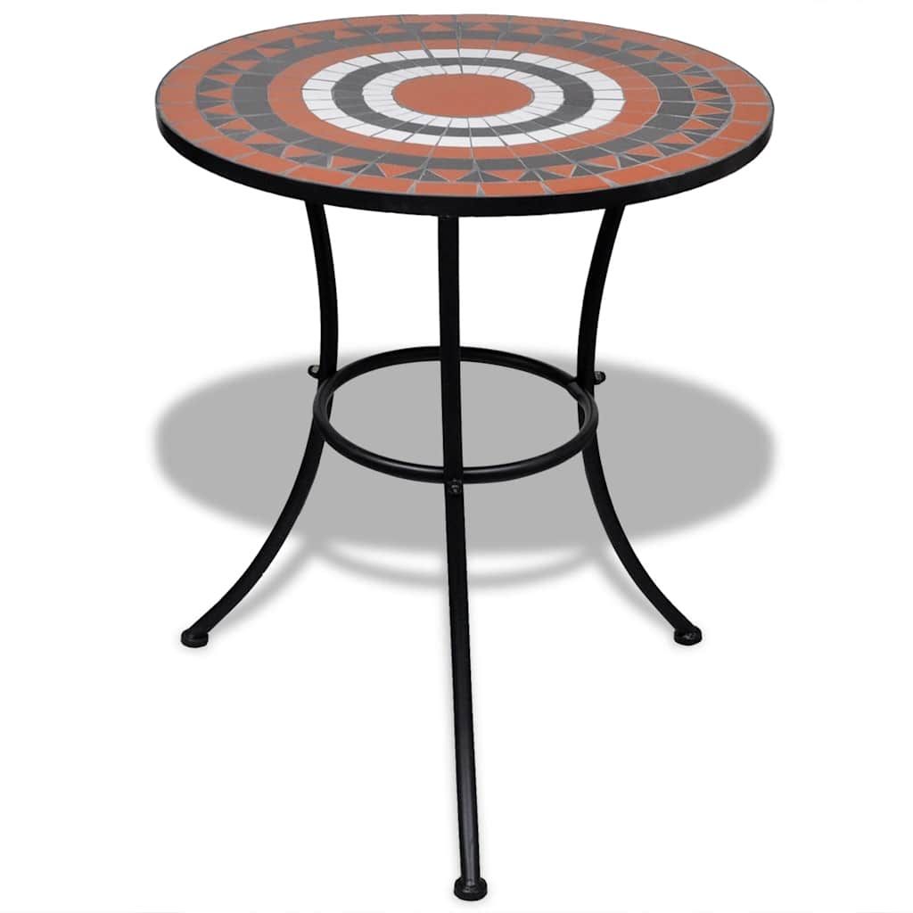 Set da Bistrot 3 pz Piastrelle di Ceramica Terracotta e Bianco vidaXL