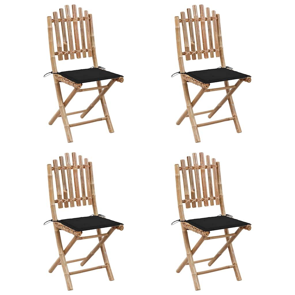 Set da Pranzo da Giardino 5 pz Pieghevole con Cuscini in Bambù vidaXL