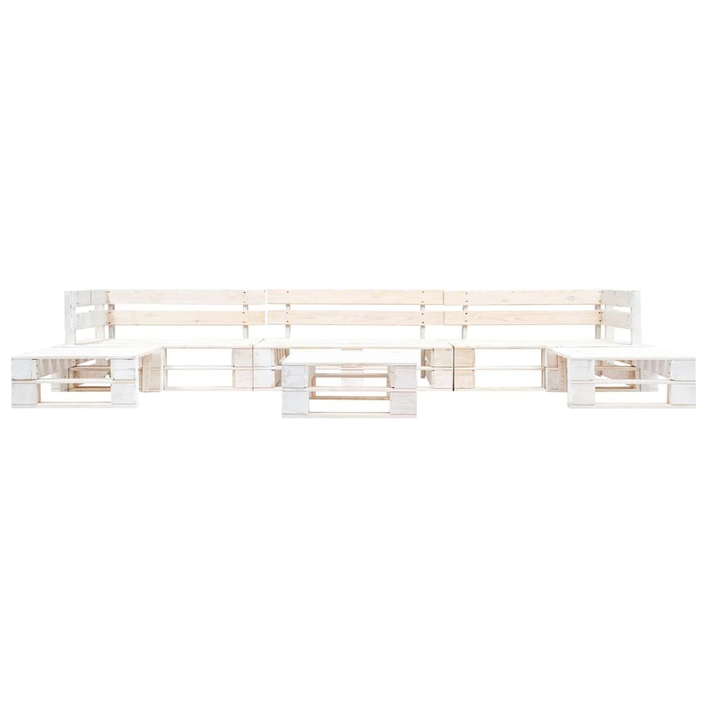 Set Divani da Giardino su Pallet 6 pz in Legno Bianco vidaXL