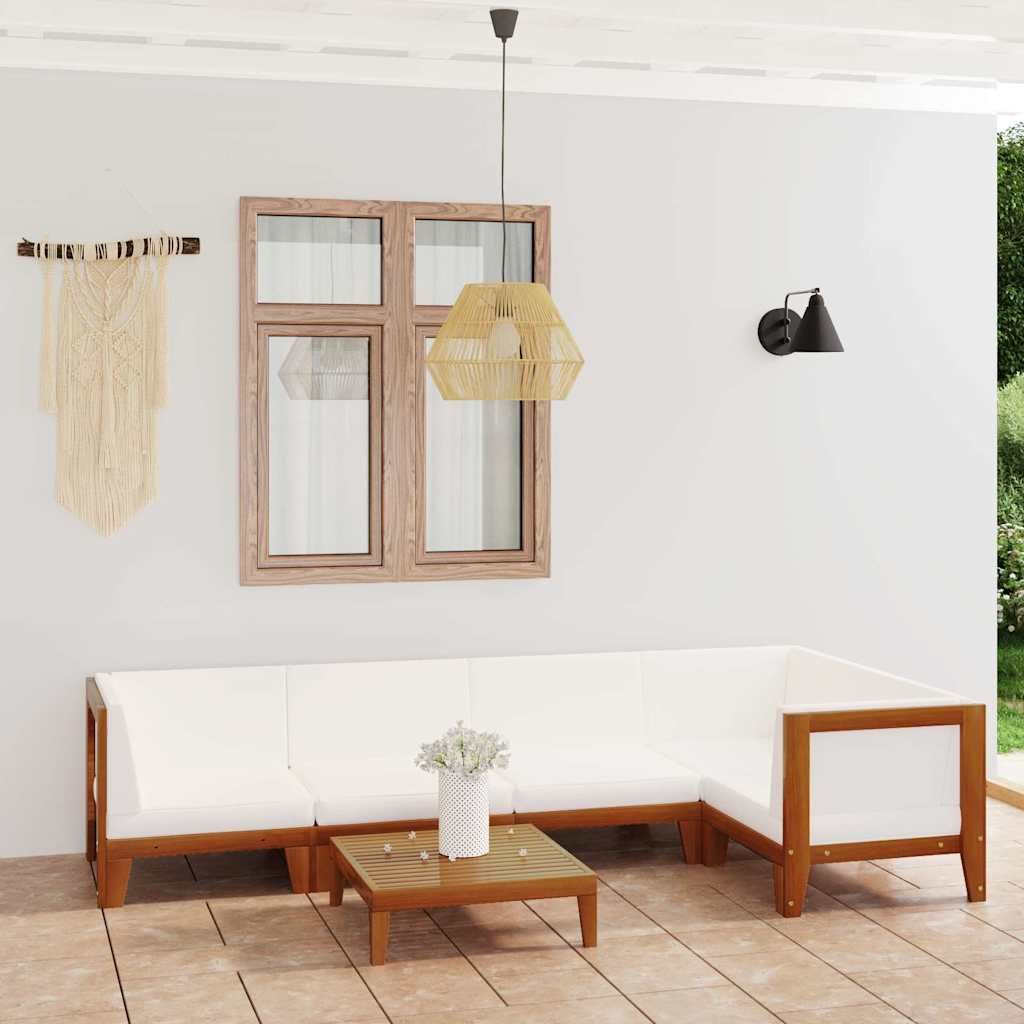 Set Divani da Giardino 6 pz con Cuscini in Massello di Acacia vidaXL