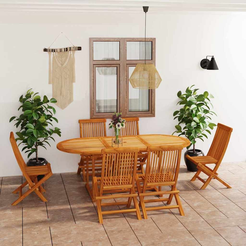 Set da Pranzo da Giardino 7 pz in Legno Massello di Teak vidaXL