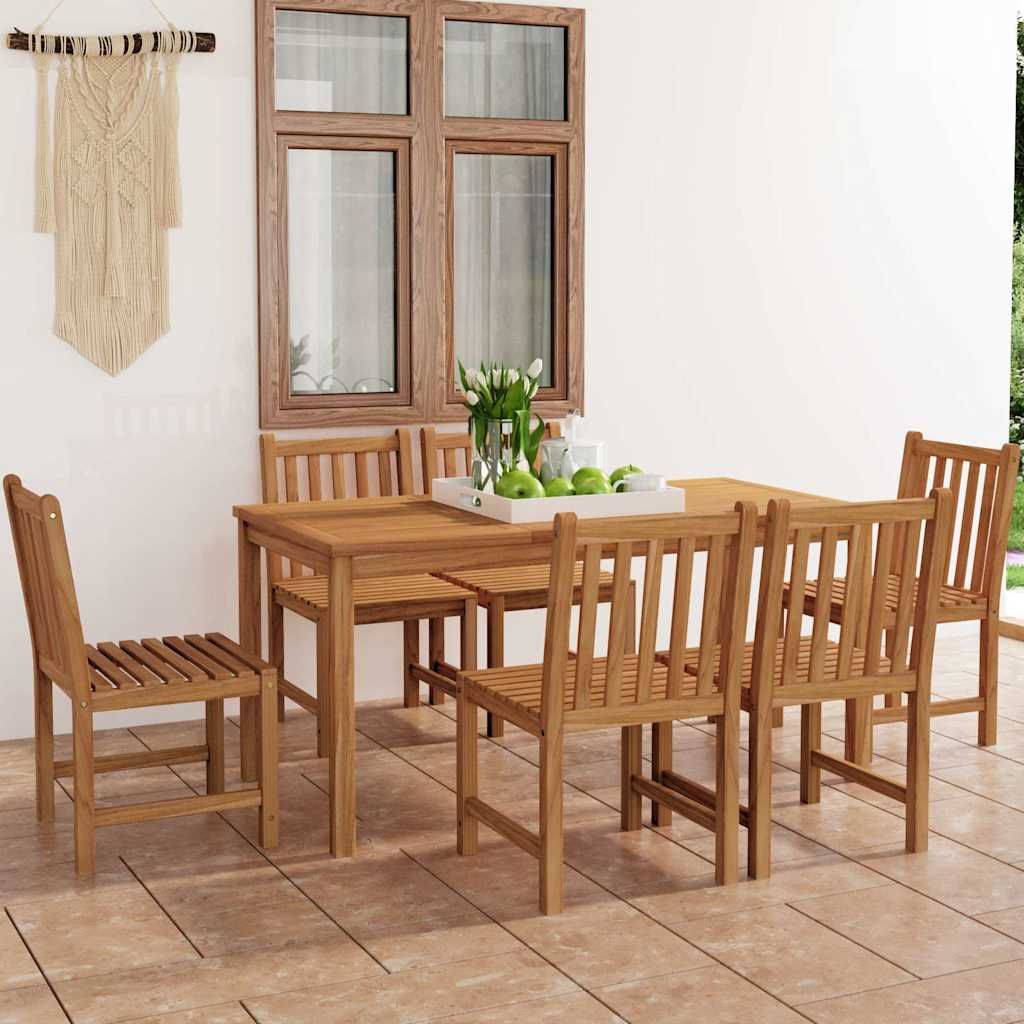 Set da pranzo da giardino 7 pz 160x80 cm in legno massello di teak vidaXL