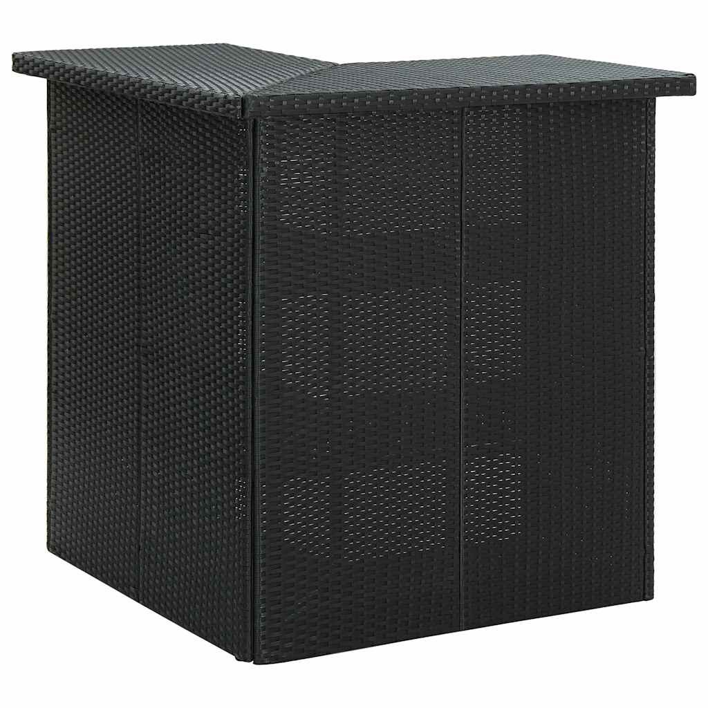 Set da Bar da Giardino 4 pz con Cuscini in Polyrattan Nero vidaXL