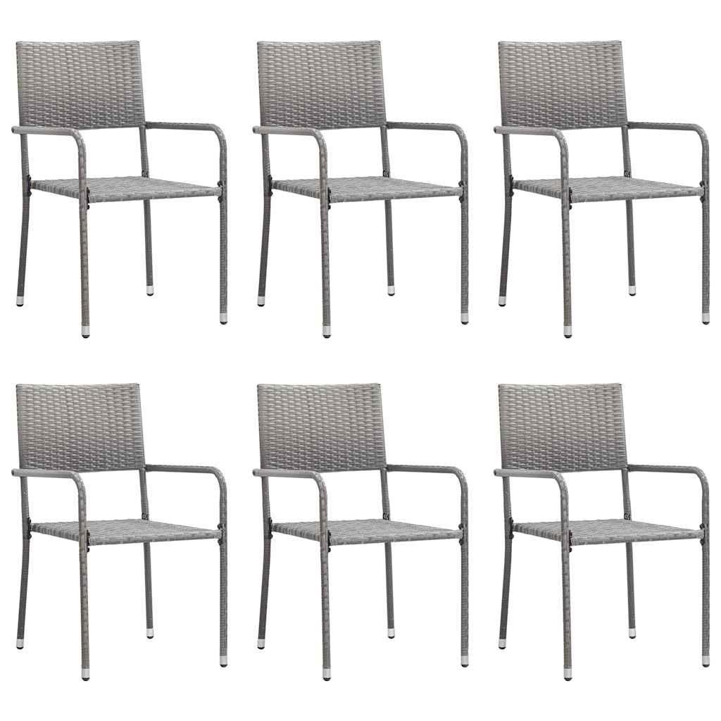Set Mobili da Pranzo per Giardino 7 pz Grigio vidaXL