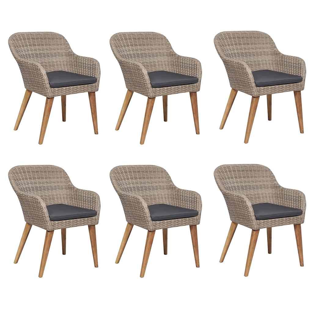 Set Mobili da Pranzo per Giardino 7 pz Marrone vidaXL