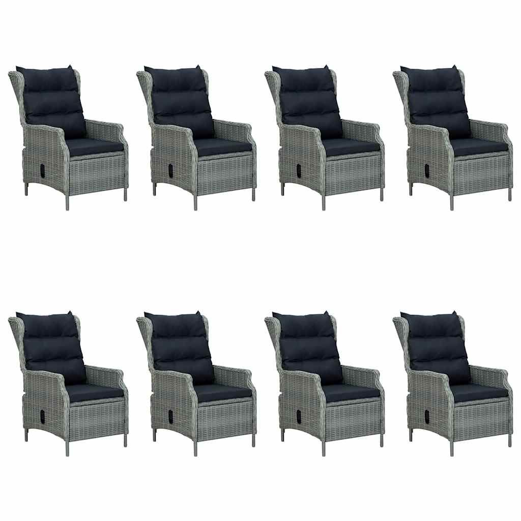 Set da Pranzo da Giardino 9 pz Grigio Chiaro vidaXL