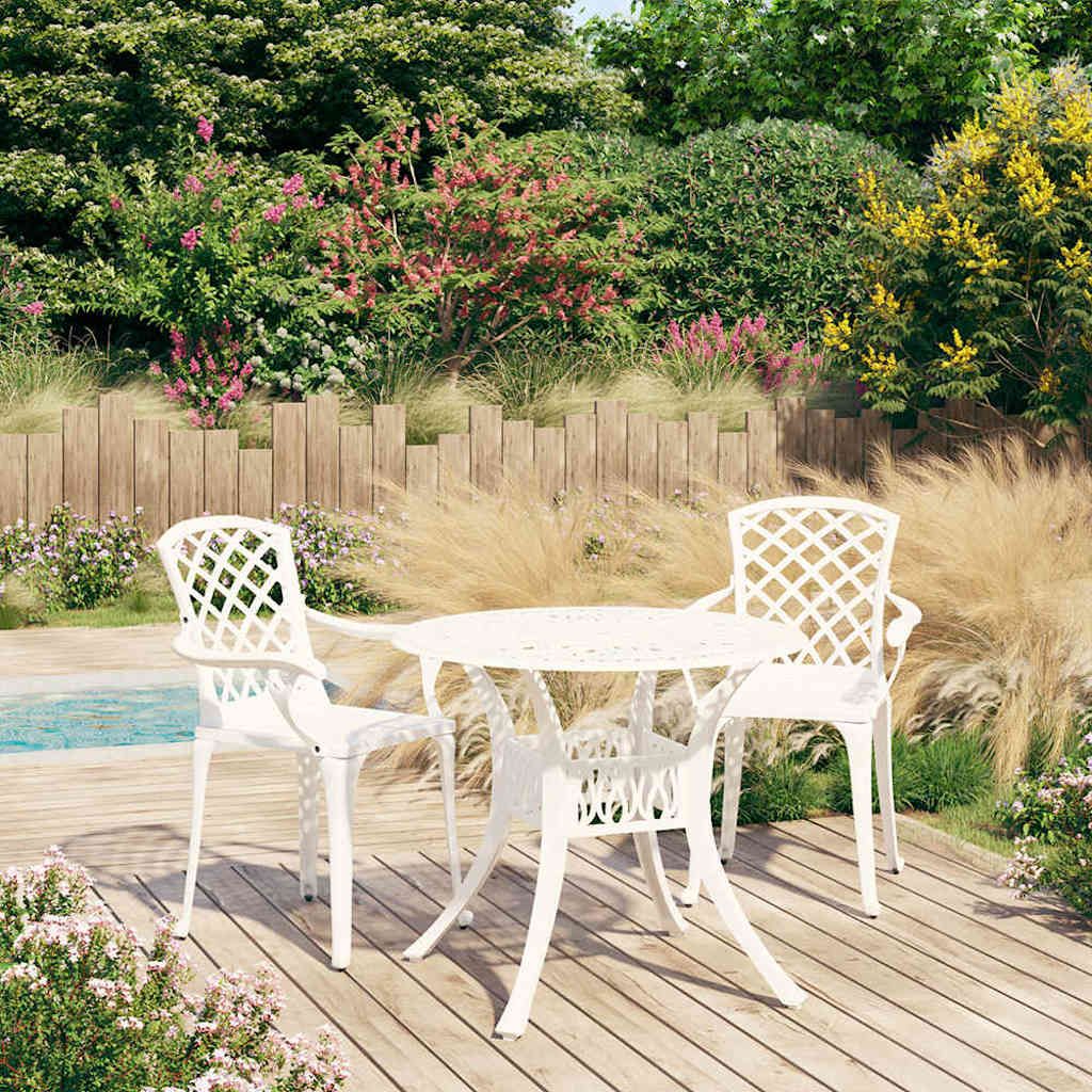 Set da Bistrot 3 pz in Alluminio Pressofuso Bianco vidaXL