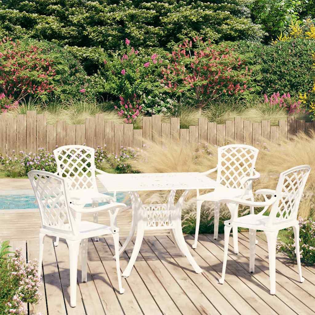Set da Bistrot 5 pz in Alluminio Pressofuso Bianco vidaXL
