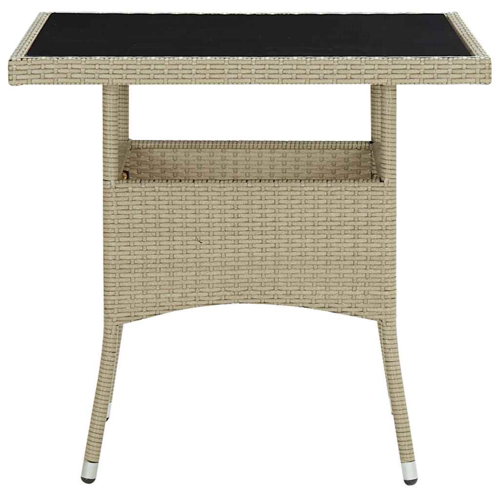 Set da Pranzo da Giardino 5 pz in Polyrattan e Vetro Beige vidaXL