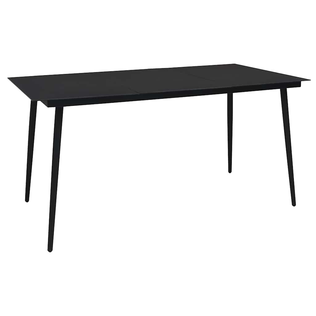 Set da Pranzo da Esterni 7 pz in Corda di Cotone e Acciaio Nero vidaXL