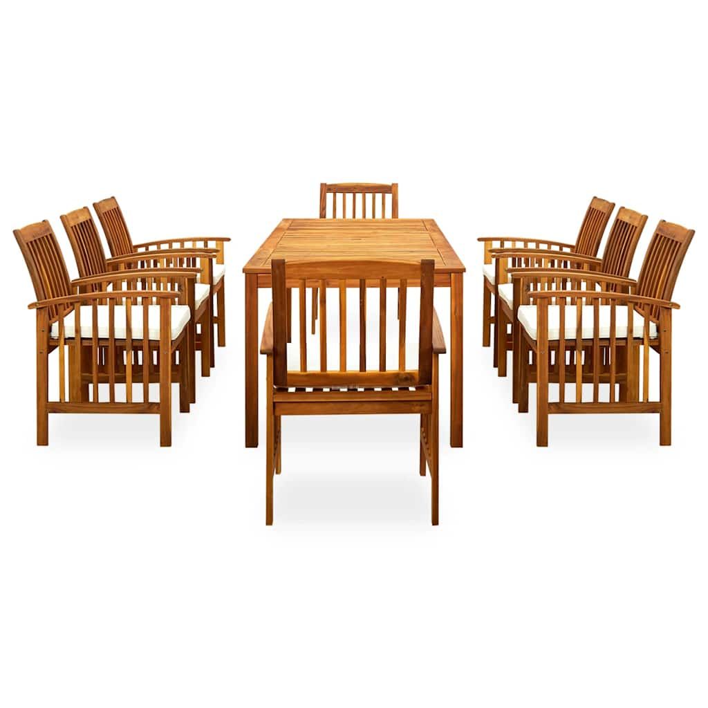 Set da Pranzo da Giardino 9 pz con Cuscini Massello di Acacia vidaXL