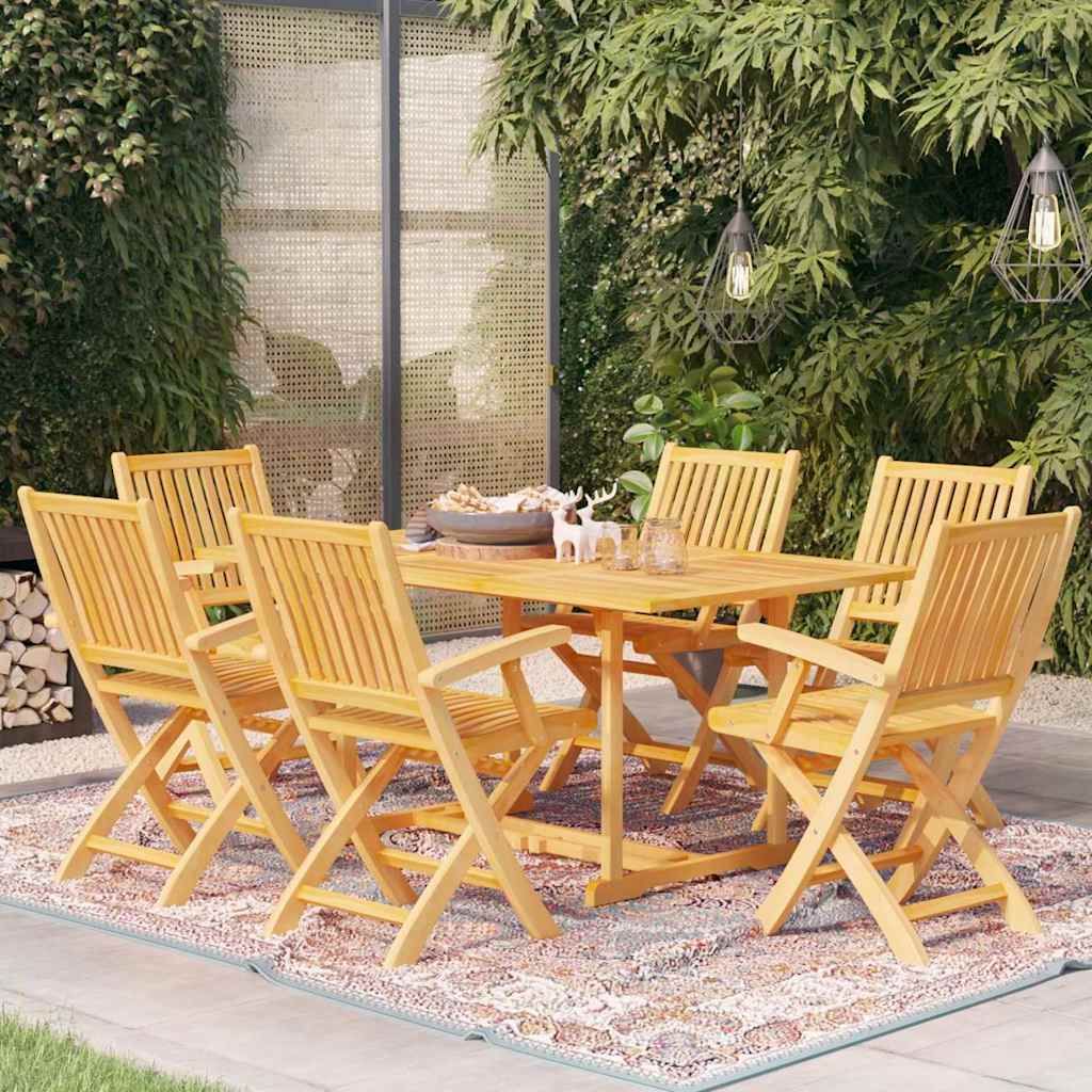 Set da Pranzo da Giardino 7 pz in Legno Massello di Teak vidaXL