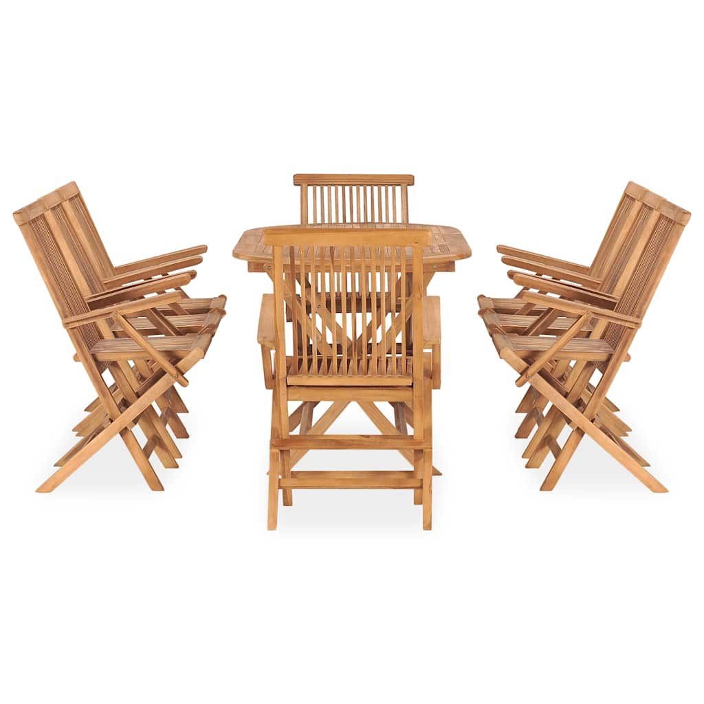 Set da Pranzo da Giardino 9 pz Pieghevole in Massello di Teak vidaXL