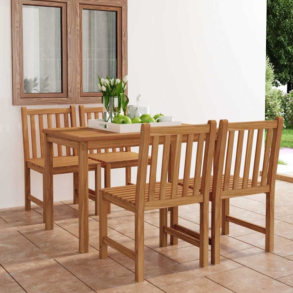 Set da pranzo da giardino 5 pz 120x70 cm in legno massello di teak vidaXL