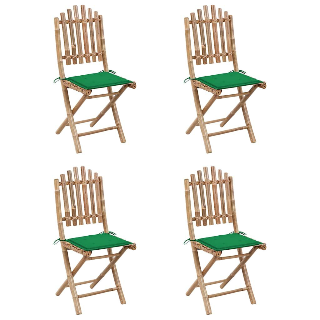 Set da Pranzo da Giardino 5 pz Pieghevole con Cuscini in Bambù vidaXL
