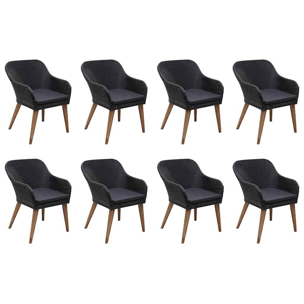 Set da Pranzo da Giardino 9 pz Nero vidaXL