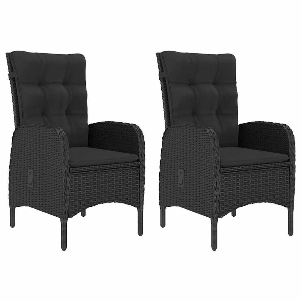 Set Mobili da Pranzo per Giardino 3 pz Nero vidaXL