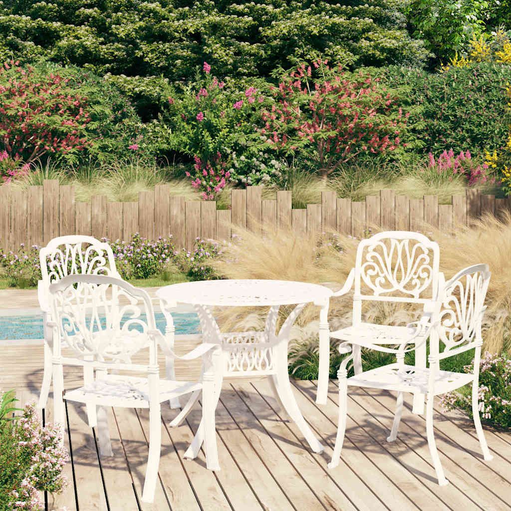 Set da Bistrot 5 pz in Alluminio Pressofuso Bianco vidaXL