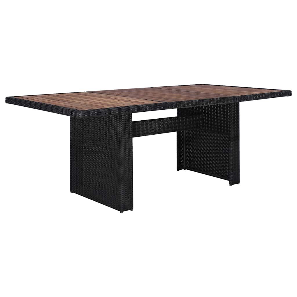Set da Pranzo da Giardino 7 pz in Polyrattan Nero vidaXL