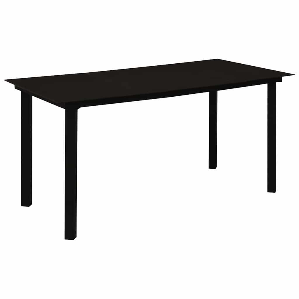Set da Pranzo da Giardino 7 pz in Rattan PVC Nero vidaXL