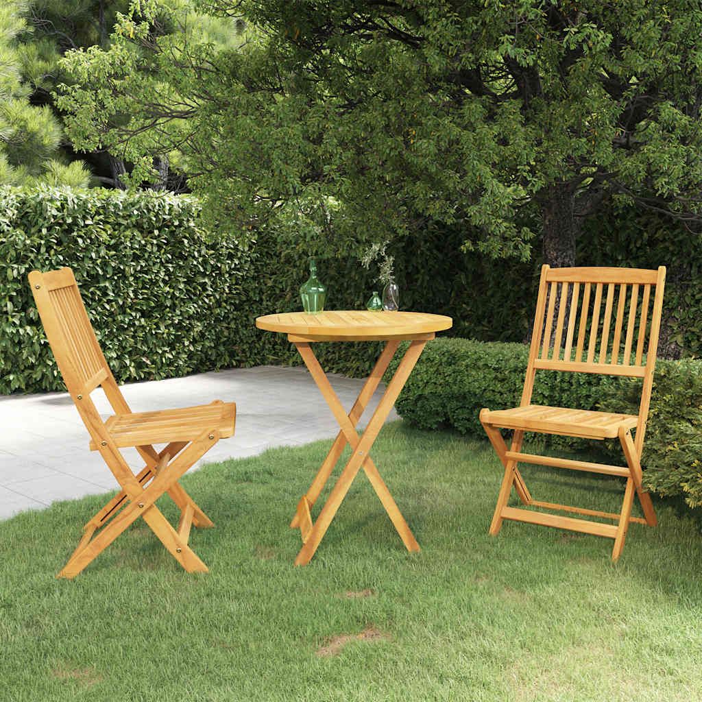 Set da Pranzo da Giardino 3 pz Pieghevole in Massello di Acacia vidaXL