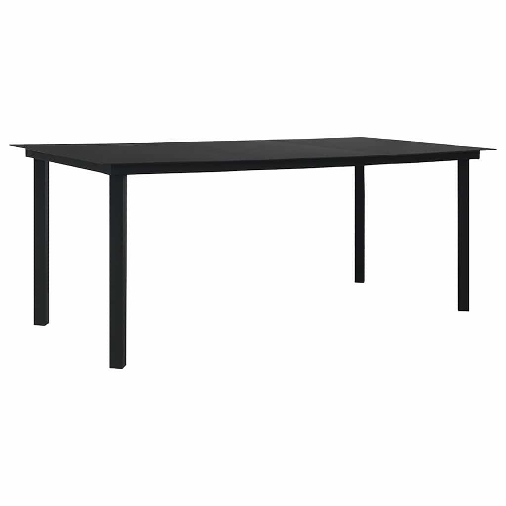 Set da Pranzo da Giardino 9 pz in Rattan PVC Nero vidaXL