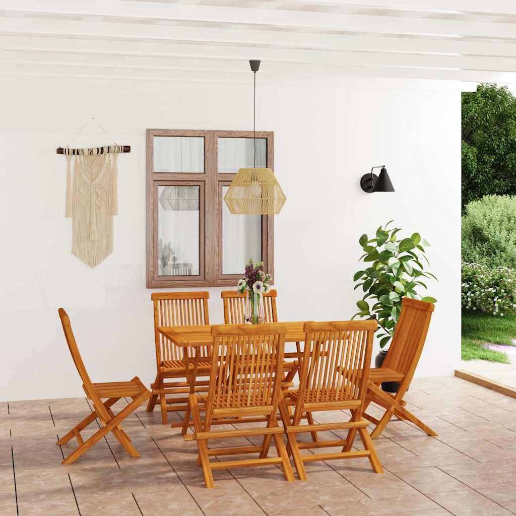 Set da Pranzo da Giardino 7 pz in Legno Massello di Teak vidaXL