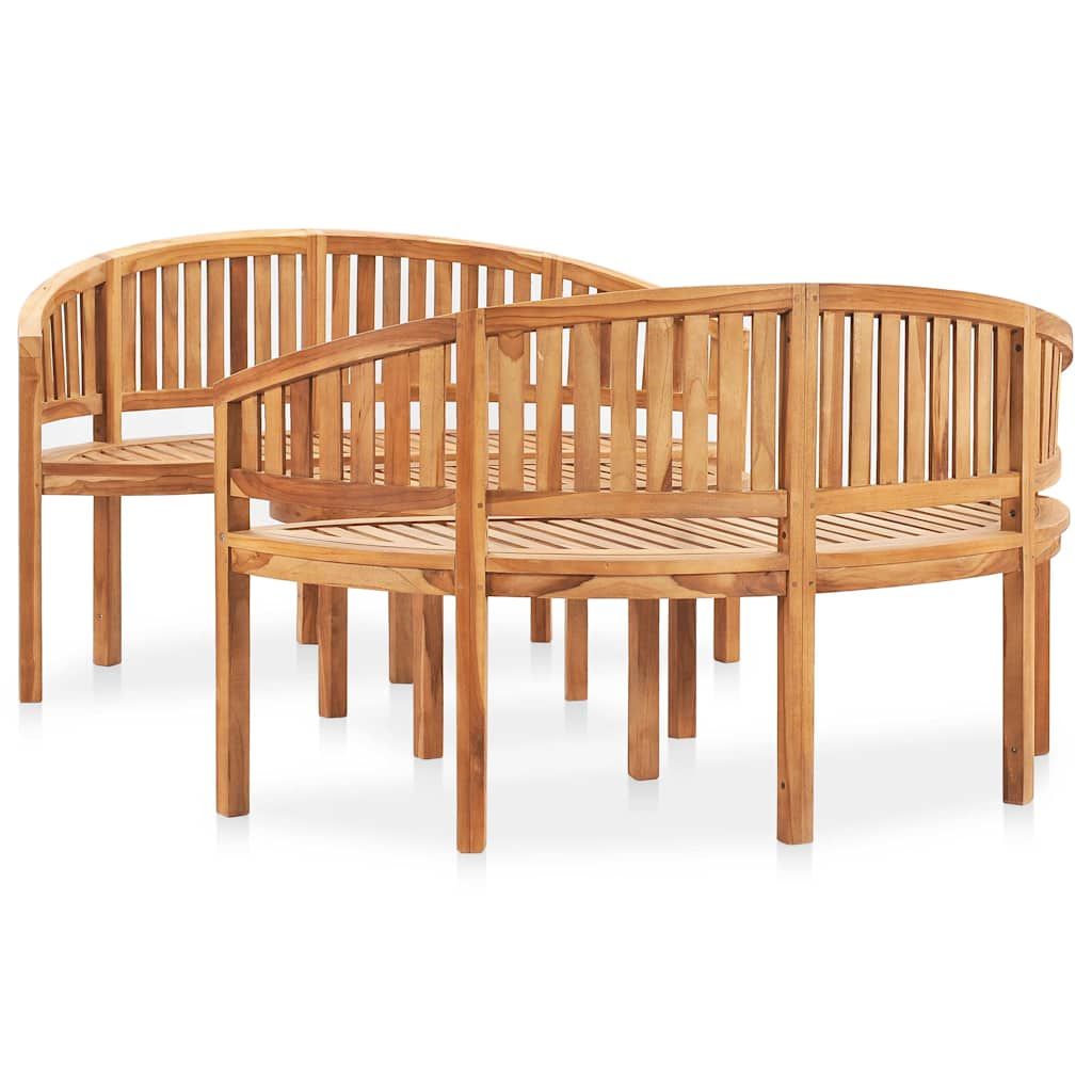 Set Salotto da Giardino 3 pz Design Curvo in Massello di Teak vidaXL