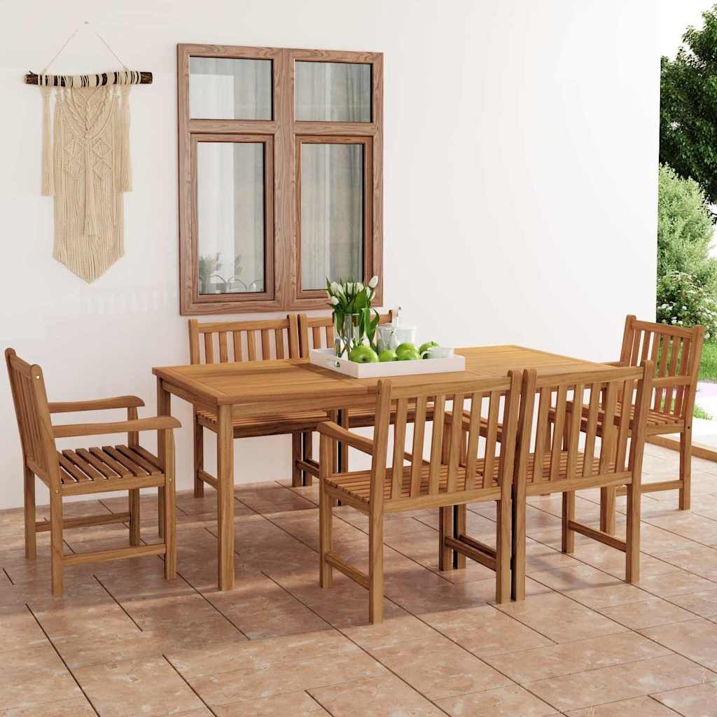 Set da pranzo da giardino 7 pz 180x90 cm in legno massello di teak vidaXL