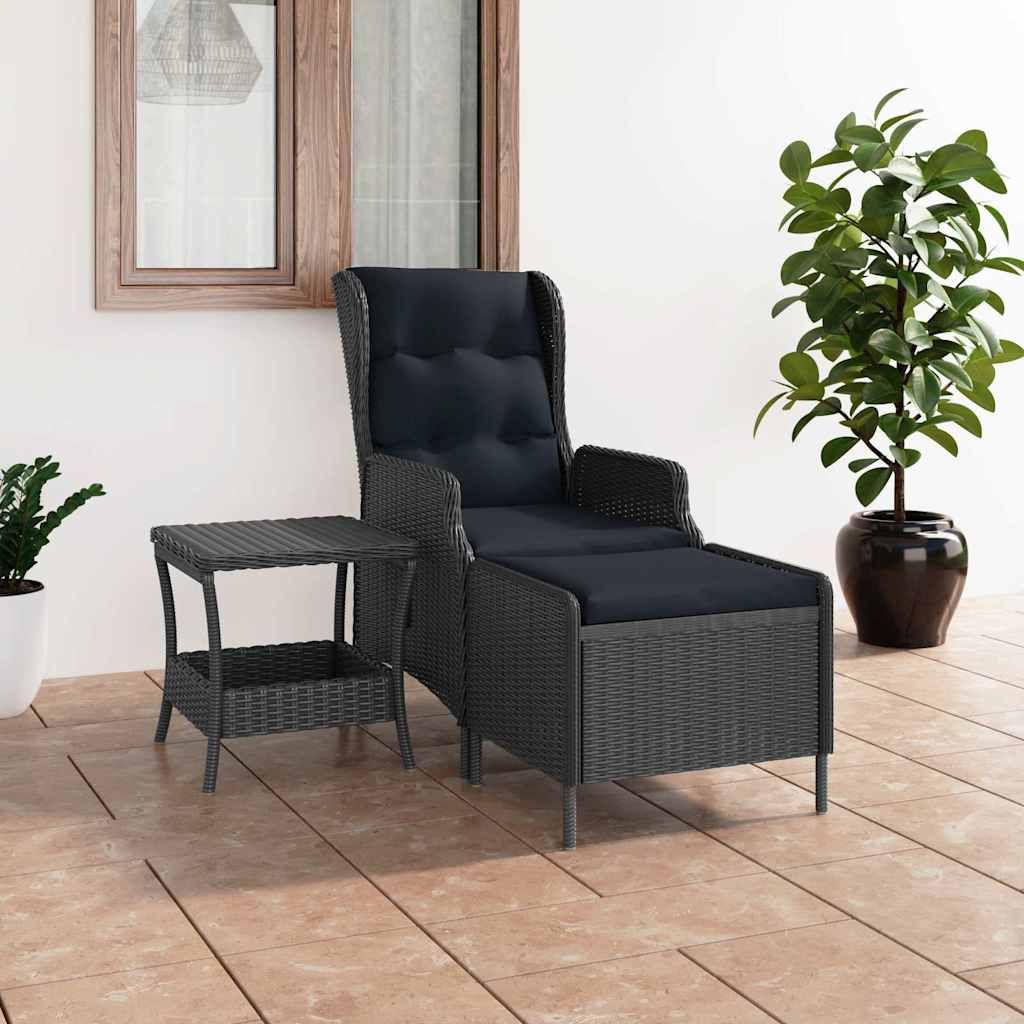 Set Divani da Giardino 2 pz con Cuscini Polyrattan Grigio Scuro vidaXL