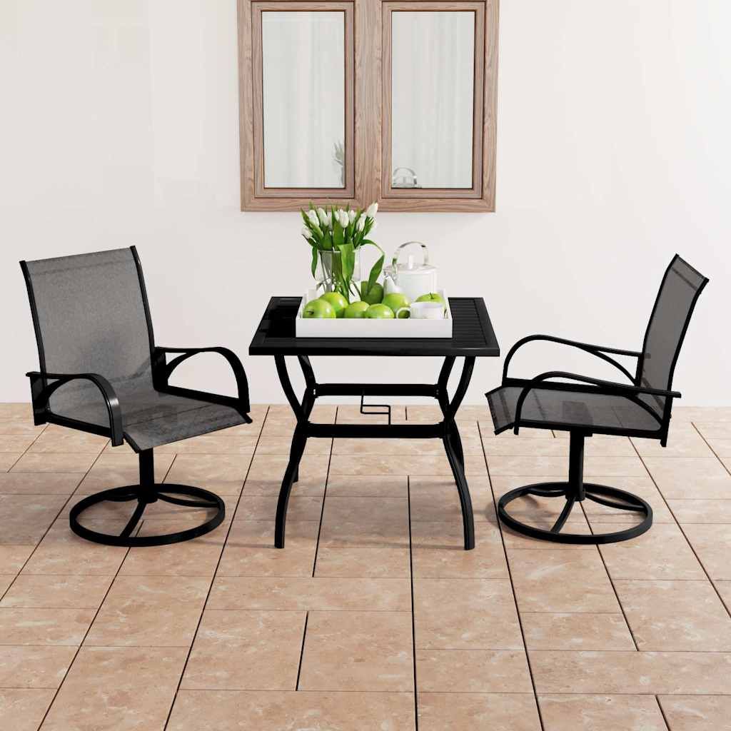 Set da Pranzo da Giardino 3 pz in Textilene e Acciaio vidaXL