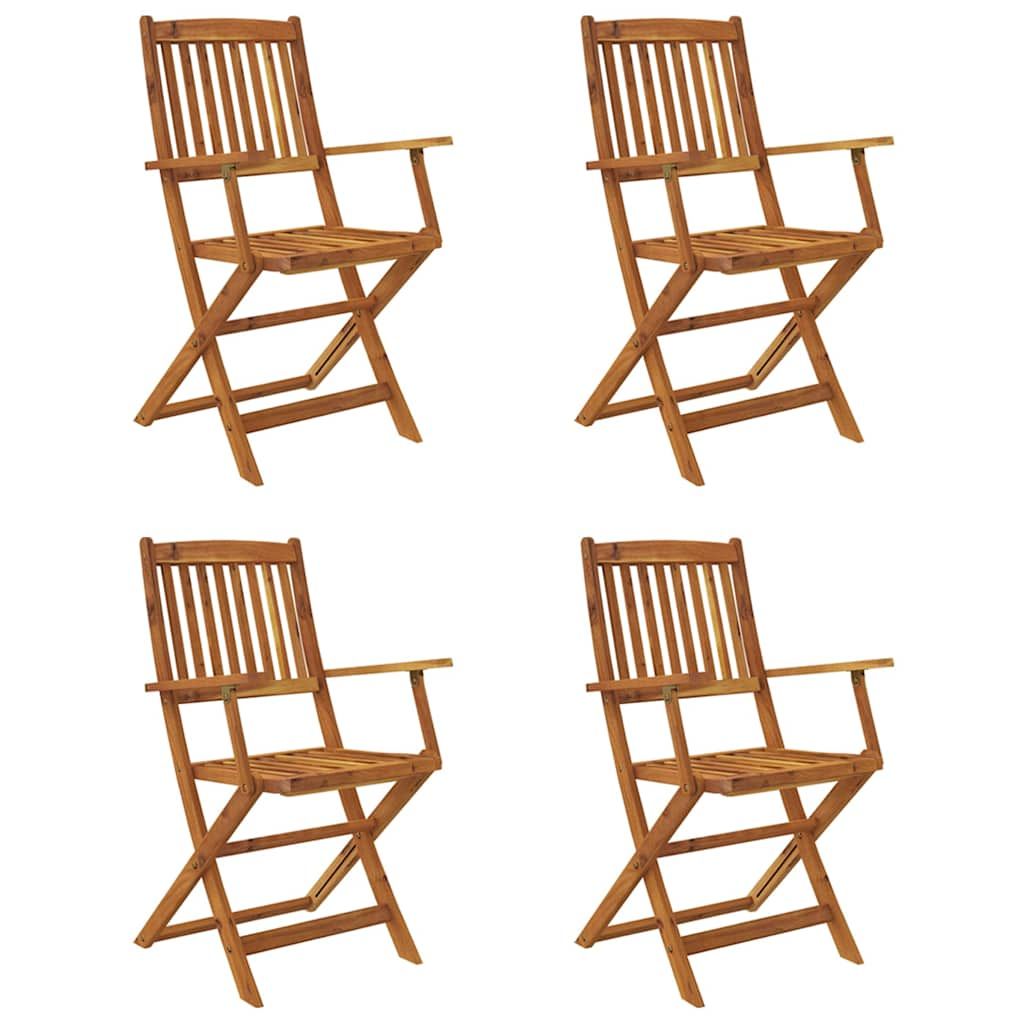 Set da Pranzo da Giardino 5 pz Pieghevole in Massello di Acacia vidaXL