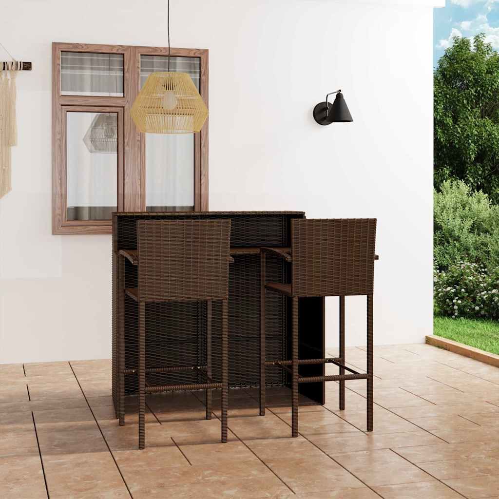 Set Bar da Giardino 3 pz Marrone vidaXL