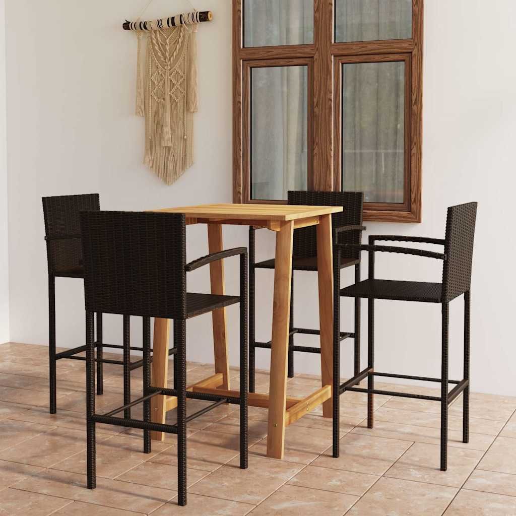 Set Bar da Giardino 5 pz Marrone vidaXL