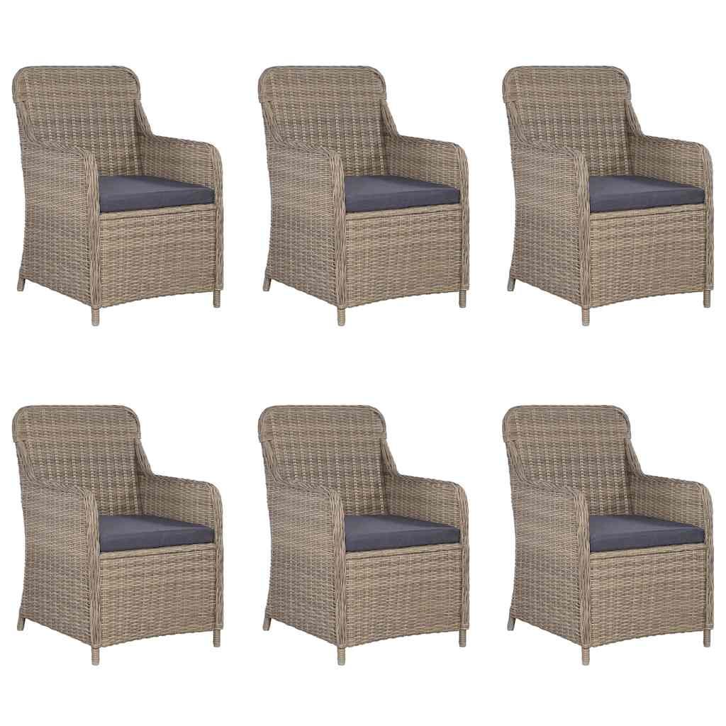 Set Mobili da Pranzo per Giardino 7 pz Marrone vidaXL