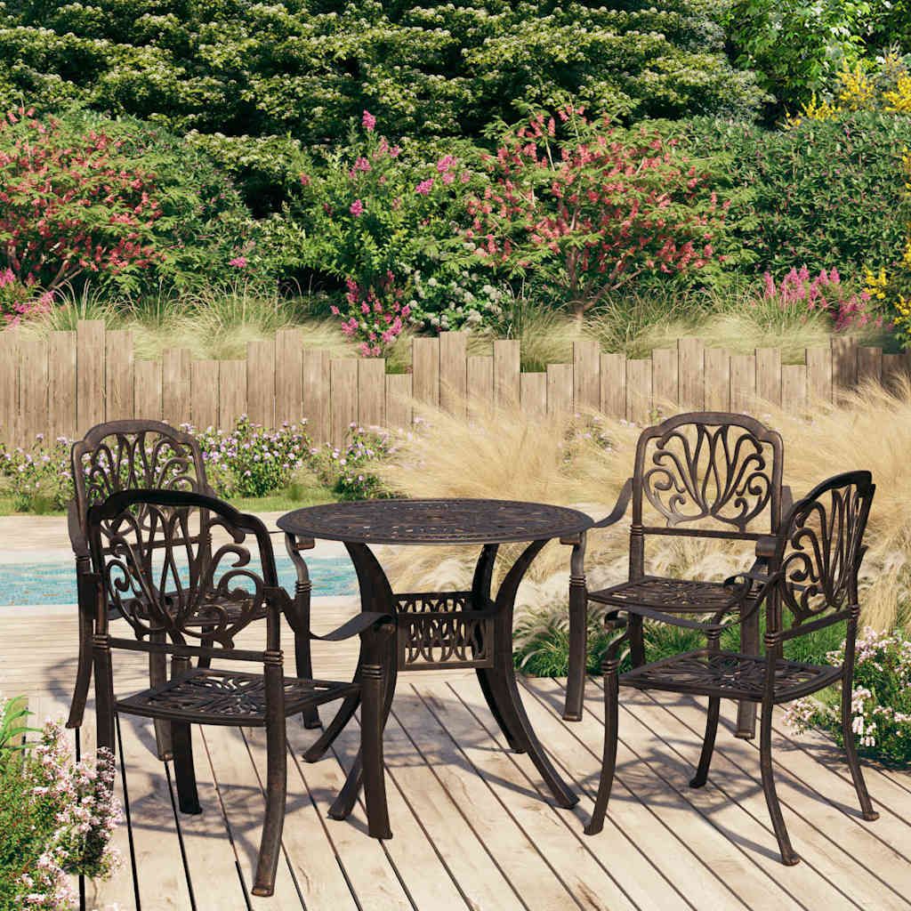 Set da Bistrot 5 pz in Alluminio Pressofuso Bronzo vidaXL